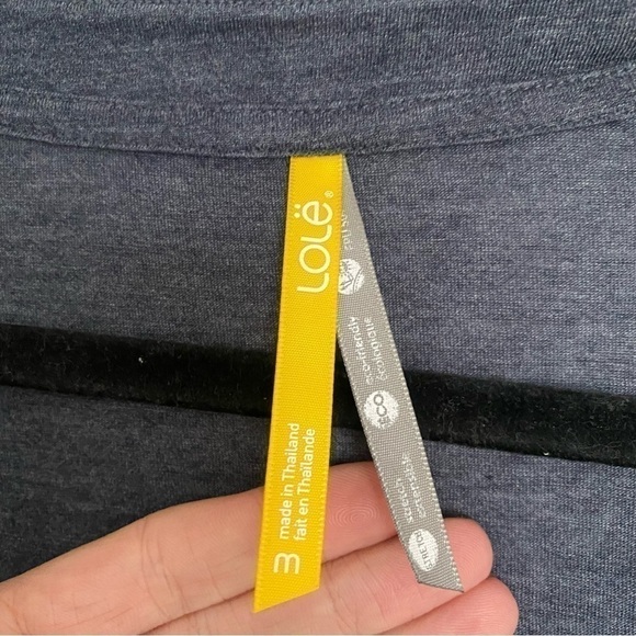 Lole Dark Grey VNeck Loose Cardigan Style Long Sleeve Shirt Medium - Picture 3 of 5